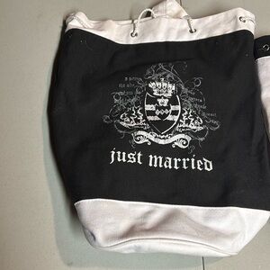 Lillian and Rose just married beach bags set of two